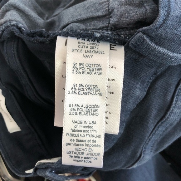 𝅺FRAME Le High Navy Skinny Raw Hem Jeans - Picture 8 of 9